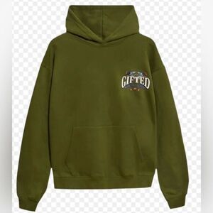 NWT GFTD LA Unisex Olive Green Men's Gifted Mystery School Graphic Hoodie Size M